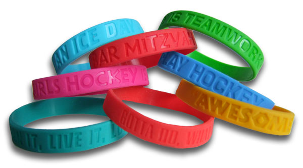 Customized rubber wristbands