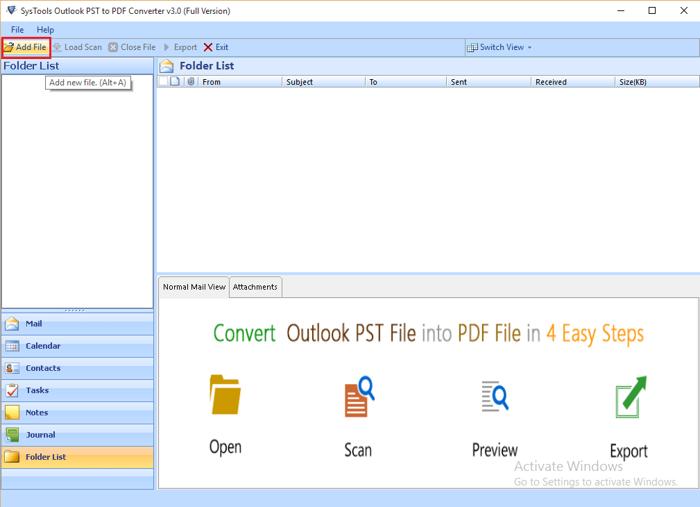 convert outlook folder to pdf